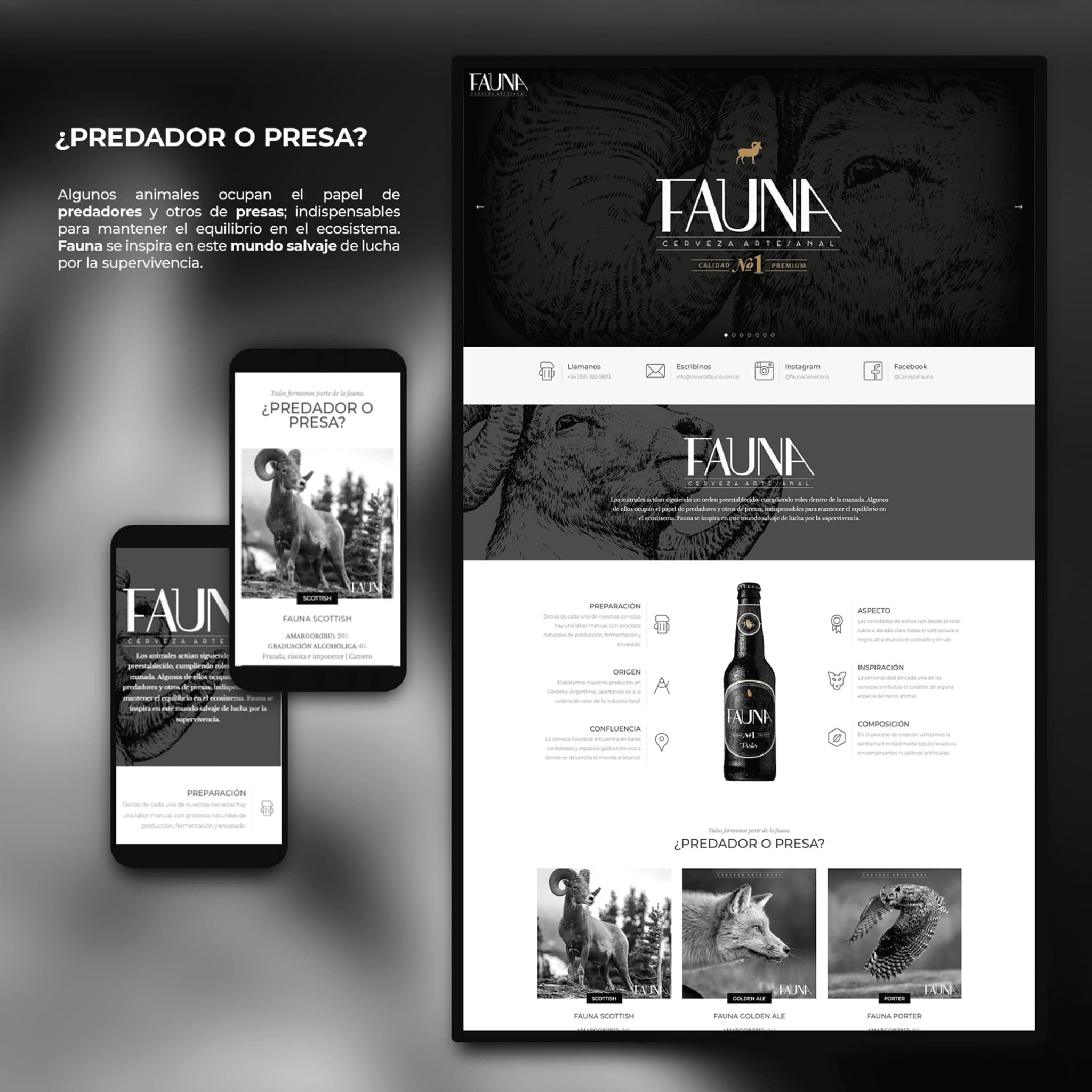 Fauna Craft Beer web design