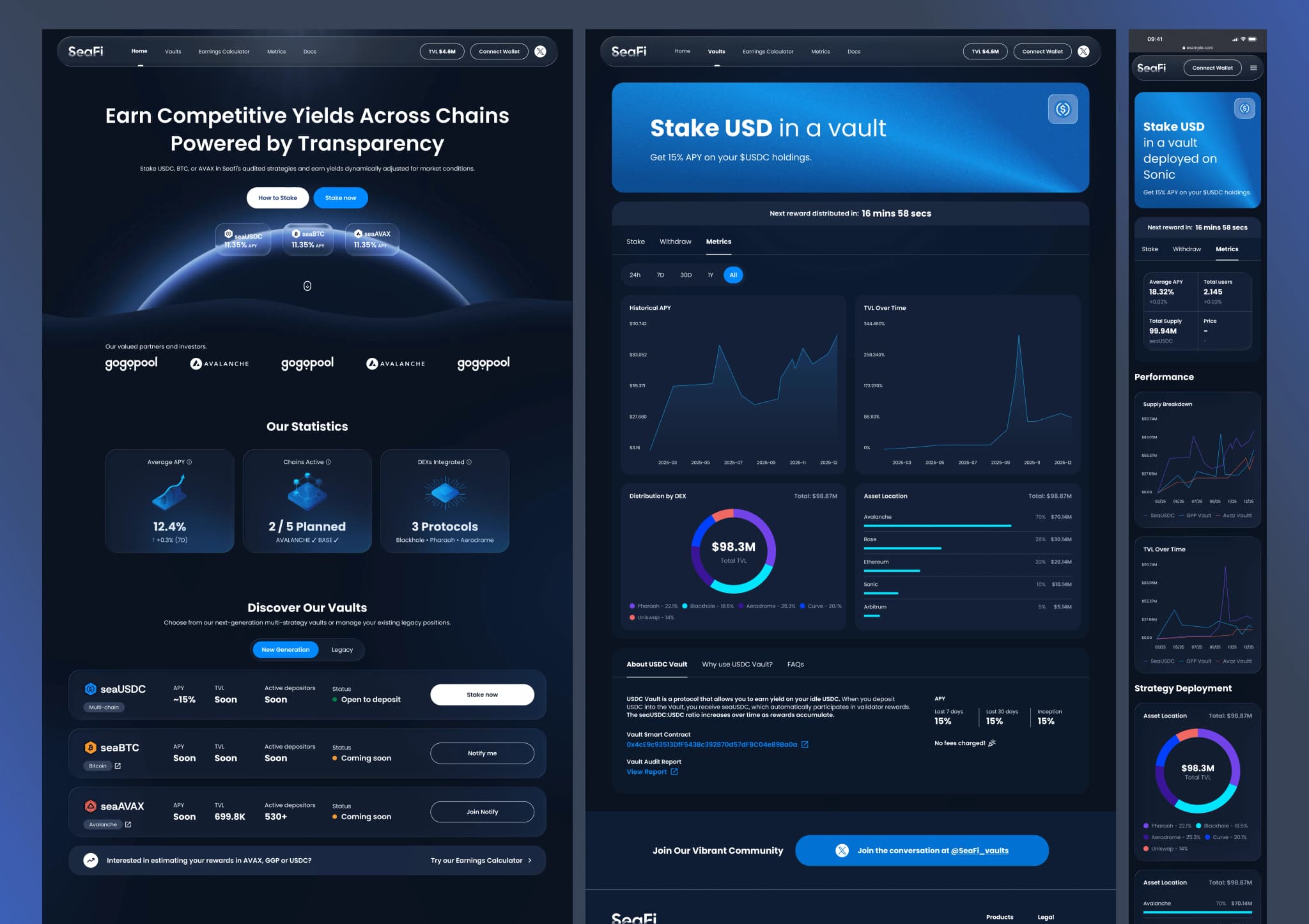 SeaFi: DeFi Platform Redesign on Avalanche